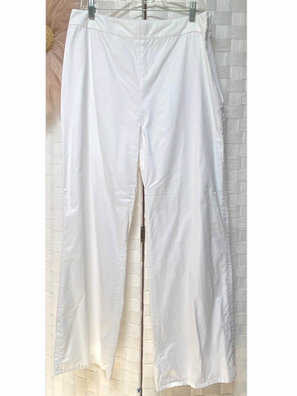 J. Peterman 100% Cotton White Lined Trouser Pants Size 12